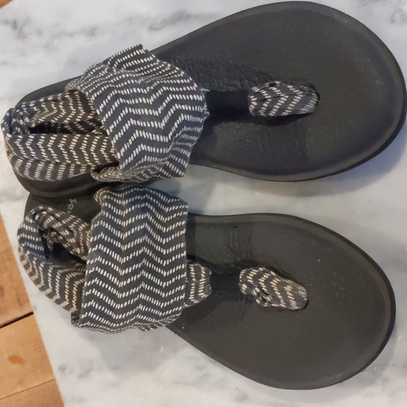 Sanuk Sling 2 Black Natural Congo Yoga Shoes - Picture 1 of 4